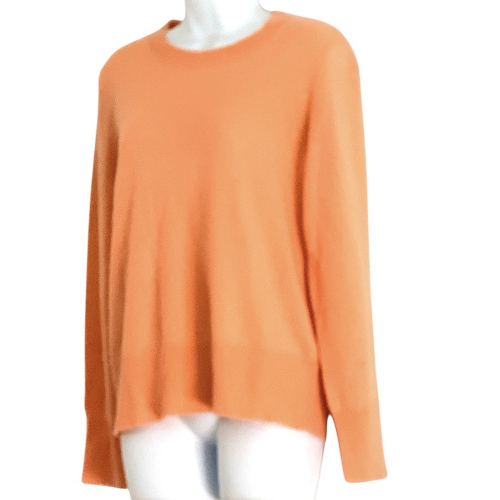 NEW J CREW 100% Ultra Soft Cashmere Sweater M Orange‎ Coral Cantaloupe Crewneck